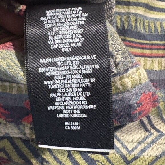 RRL Limited Mens Jacquard Knit Jersey Work Button Cotton Shirt Western Top Sz L - Picture 11 of 12